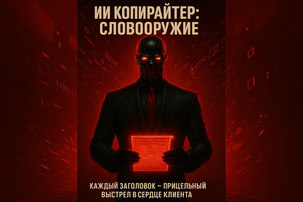 Иллюстрация ИИ-копирайтера с суперсилой словооружие магия убеждения